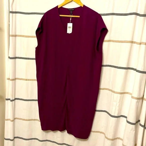 Eileen Fisher | Dresses | Nwt Eileen Fisher Silk Georgette Crepe Dress Sp |  Poshmark